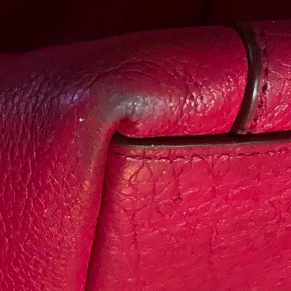 Coach Hot Pink Pebbled Leather Tote With Gold-Tone Hardware Accents Authentic - Picture 10 of 16